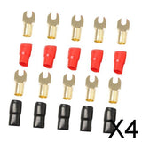 Maxbell 4x5 Pairs 4 AWG Car Audio Power Ground Wire Fork Terminal Connector Brass
