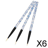 Maxbell 6x3x Nail Art Liner Brush UV Gel Painting Brush Pen for Elongated Lines Blue