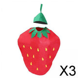 Maxbell 3xKids Fruit Costume Cosplay Cute Children Costume for Themed Party Masquerade Strawberry