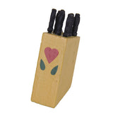 Maxbell 1:12 Dollhouse Miniature Set (7pcs) Knifes in wooden Barrel Sheath