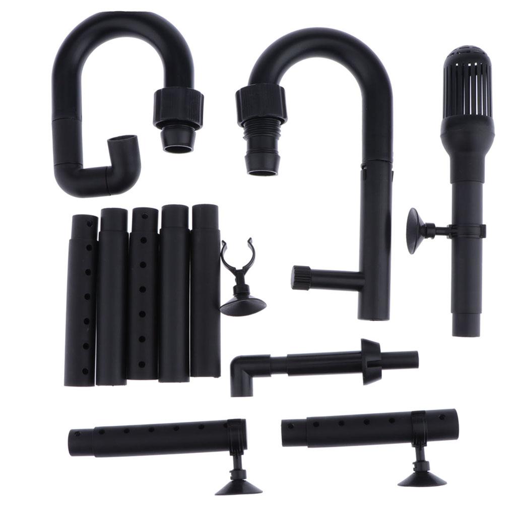 Maxbell Maxbell Aquarium Fish Tank Outflow Inflow Pipe Tube For Fish Tank  L-Black