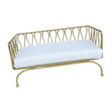 Maxbell Miniature Sofa Ornament Accessories Nordic Kids Pretend Play Toy Metal Chair Gold