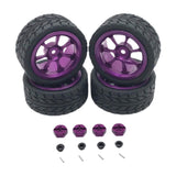 Maxbell RC Wheels Tires Kit Upgrade Accessories RC Rubber Tires for 144001 1:10 1/14 Purple
