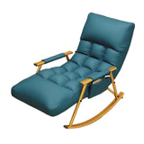 Maxbell Reclining Rocking Chair for Living Room, 5-Level Adjustable, Tech Fabric, 150kg Gold Leg Blue