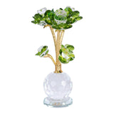 Maxbell Lotus Flower Figurine Centerpiece Collection for Cabinet Shelves Living Room Green