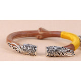 Maxbell 6 Piece Vintage Flower Design Alloy End Cap Beads Jewelry Making Findings Accessories for DIY Wood Bangle Bracelet - Aladdin Shoppers
