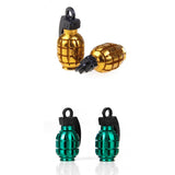 Maxbell 4x Grenade Bicycle Bike Motorcycle Car Tire Tyre Valve Dust Caps Golden Green