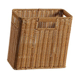 Maxbell Woven Basket Decorative Container Narrow Newspaper Basket for Pantry 30cmx14cmx29cm
