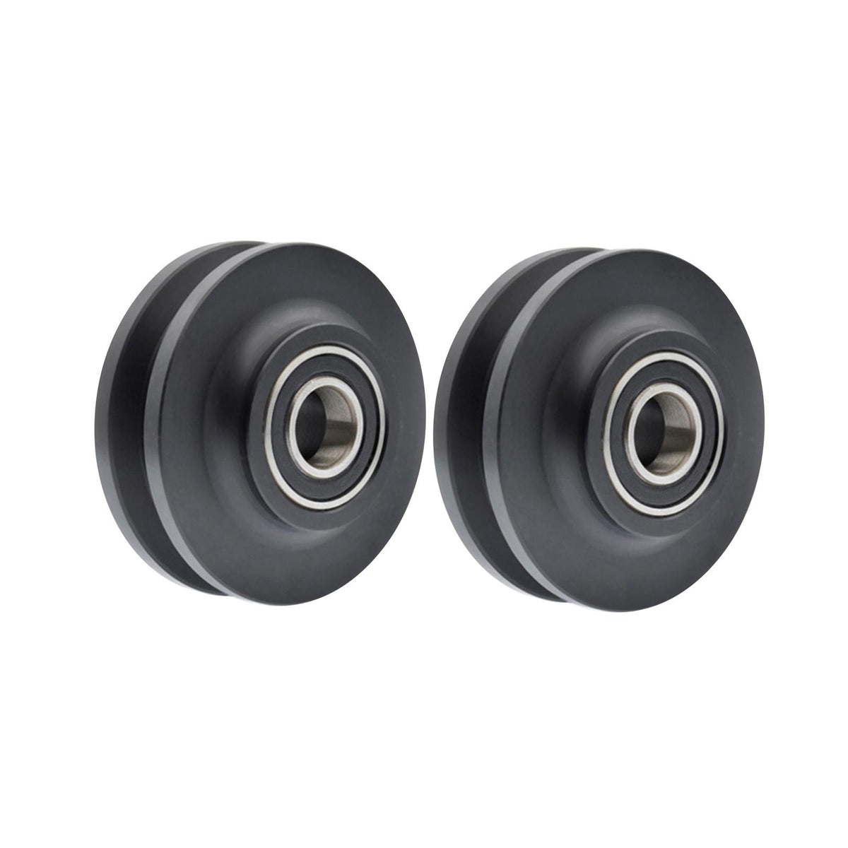 Maxbell 2Pcs DIY Barn Sliding Door Wheel Pulley Easily Install Black Closet Hardware