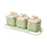 Maxbell Condiment Jars with Holder Tray Organizer Dustproof Sugar Bowl Seasoning Box