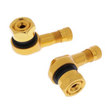 Maxbell 2xAluminum Wheel Tyre Tire Valve Stems w/ Screw Caps Car 90 Degree Yellow
