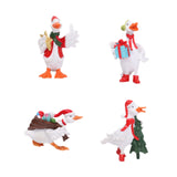 4Pcs Christmas Swan Statues Tabletop Ornament for Office Living Room