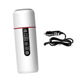 Travel Electric Kettle Warmer Travel Coffee Mug for Family Cars Outdoor Work White