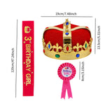 Maxbell King Crown Birthday Crown Costume Headwear for Homecome Halloween Birthday Red