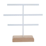 Maxbell Earrings Organizer Stable Wooden Base Jewelry Storage Rack Hanging Organizer White