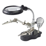 Maxbell Helping Hands Magnifier Glass Stand with LED Perfect for Soldering,Crafting - Aladdin Shoppers