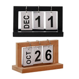 Maxbell 2pcs Practical Wooden Flip Chart Perpetual Calendar DIY Desktop Calendar