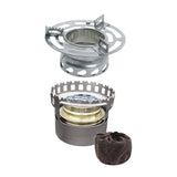 Maxbell Alcohol Furnace Aluminum Alloy Windproof Portable for Travel BBQ Backpacking Gray