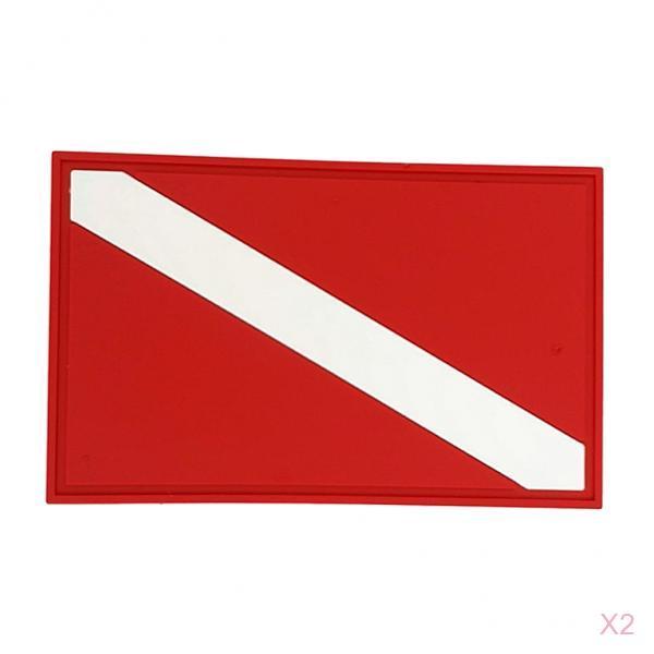 Maxbell 2Pack Scuba Diving Diver Down Flag Patch Badge for Backpack Gear Bag Jacket