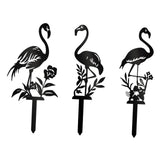 Maxbell Silhouette Yard Gift Landscape Animal Black Flamingo Decorative Garden Stake Left Middle Right