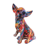 Chihuahua Dog Decorative Figurine Desktop Ornament for Living Room Fireplace Style A