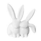 Maxbell Rabbit Statue Decorative Objects Rabbit Figurine for Bookshelf Bedroom Table white