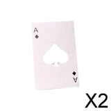 Maxbell 2xMultifunction Credit Card Size Bottle Openers Sturdy Ace Poker Opener Silver