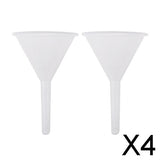 Maxbell 4x2pcs 60mm Plastic Long Stem Funnel for Kitchen Laboratory Liquid Transfer