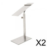 Maxbell 2xShoes Display Stand Anti Slip Durable Men Leather Shoe Shelf for Desktop Shop Sliver