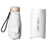 Maxbell 3xMini Sun Protection Umbrella with Case for Men and Women Sturdy Car Umbrella White