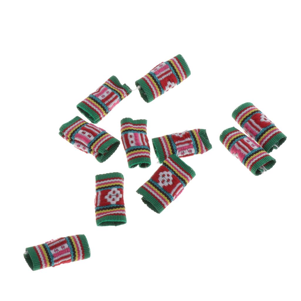 Maxbell Maxbell 10x Knitted Fabric Hair Dreadlock Beads Tubes For DIY Braids Pendants 01