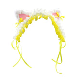Maxbell Cat Ears Lolita Headband Cute for Party Supplies Stage Performances Carnival yellow