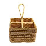 Maxbell Utensil Holder Basket Flatware Organizer for Dining Table Countertop Cooking Small Square