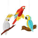 Maxbell 6 Pieces Rainbow Hanging Room Parrots Decor Kids Tropical Party Wall Bird