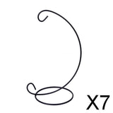 Maxbell 7xWhite/Black Iron Hanging Plant Stand Holder Landscaping Garden Black 23cm