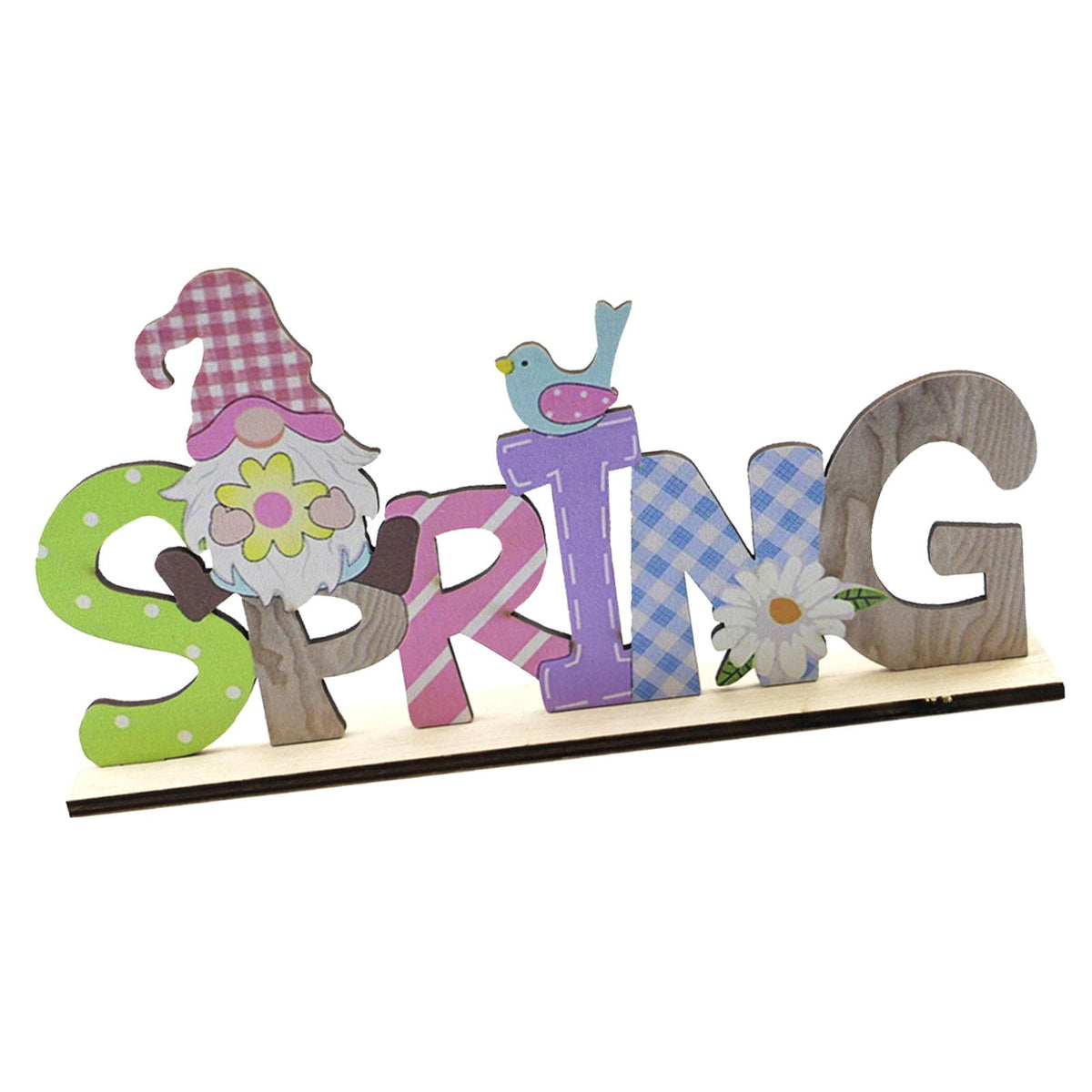 Maxbell Maxbell Easter Spring Wooden Ornament Desk Tabletop Figurine Toys Horizontal spring