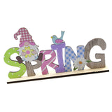 Maxbell Easter Spring Wooden Ornament Desk Tabletop Figurine Toys Horizontal spring