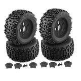 Maxbell 4 Pieces RC Wheels and Tires RC Part for 1/8 RC Rally Car Crawler Accessories Style B Black