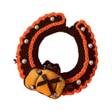 Maxbell Halloween Cat Costume Collar for Dogs Cats Knitted for Party Holiday Festive Orange M