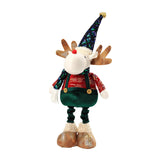 Christmas Elk Ornament Art Cute Deer Figurine for Fireplace Office Kids Gift