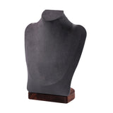 Maxbell Necklace Display Chain Bust Stand Holder Ornament for Showcase Shop Tabletop Dark Grey Velvet
