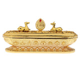 Tibet Tibetan Alloy Incense Censer Burner Metal Aroma Stove Decoration Golden