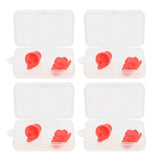 Maxbell Maxbell 4 Pairs Silicone Earplug Airplane Travel Noise Cancelling Ear Plugs Red