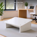 Maxbell 2-Size Ergonomic Foot Rest, Under Desk Footstool for Office & Home, Anti-Slip Support, Rocking & Inclined features, Relieve Fatigue & Prevent Crossing Legs, ivory/Wood/Walnut White Large