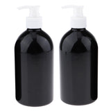 2Pcs 500mL Empty PET Shampoo Dispenser Pump Bottles Container Set White Pump