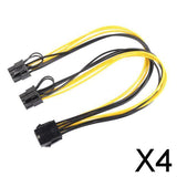 Maxbell 4xCPU 8Pin to Graphics Video Card Double PCI-E Power Supply Y Splitter Cable