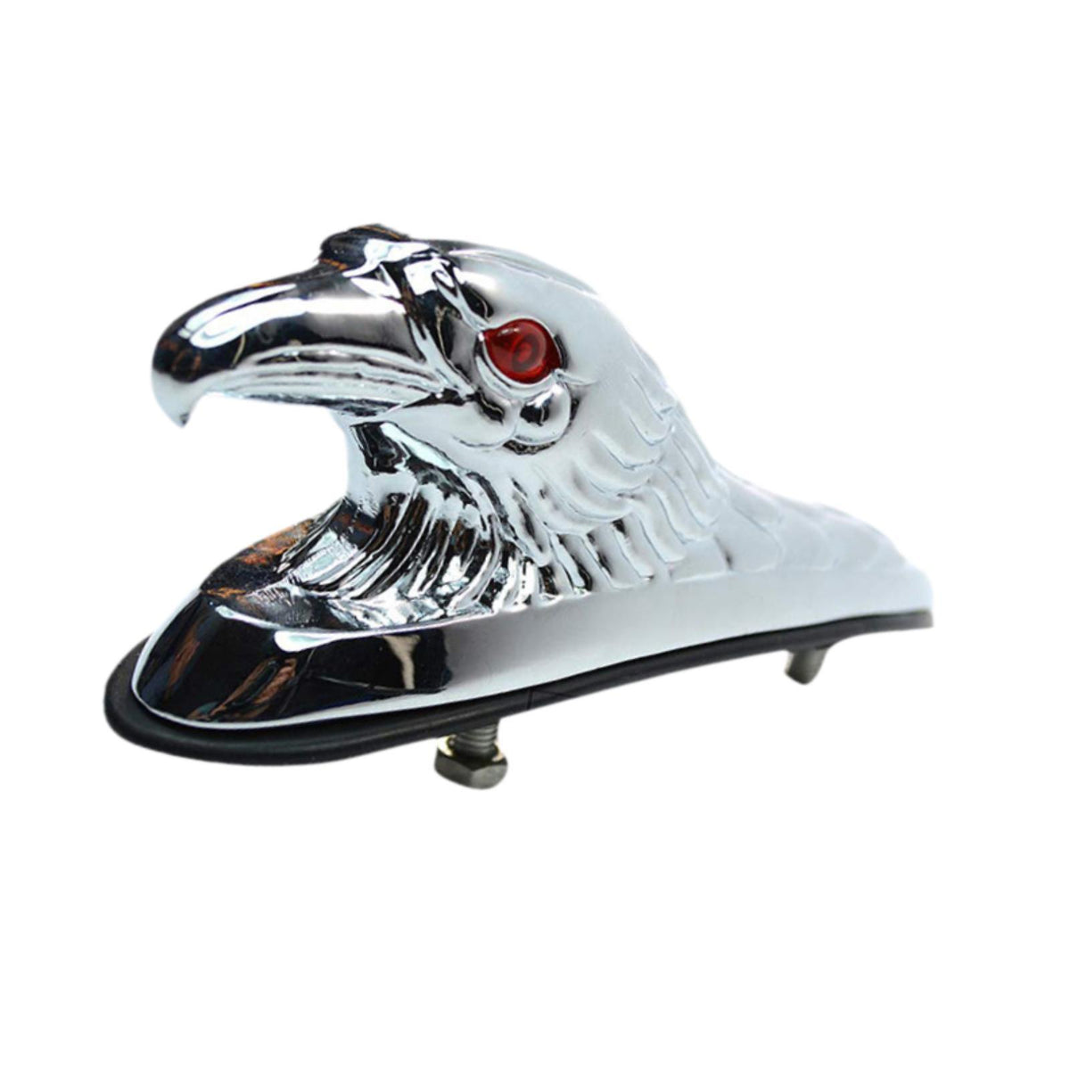 Maxbell Motorcycle Front Fender Ornament Mudguard Decorative Craft Eagle Head Statue Silver