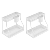 Maxbell Sink Organizer Storage Drawer L Shaped Sliding Multipurpose Sink Shelf 2pc white