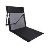 Folding Beach Chair Lounge Mat Reclining Travel Floor Seat with Back Support Black