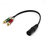 Maxbell 4xXLR Male to 2 x RCA Male Audio Cable 0.3m
